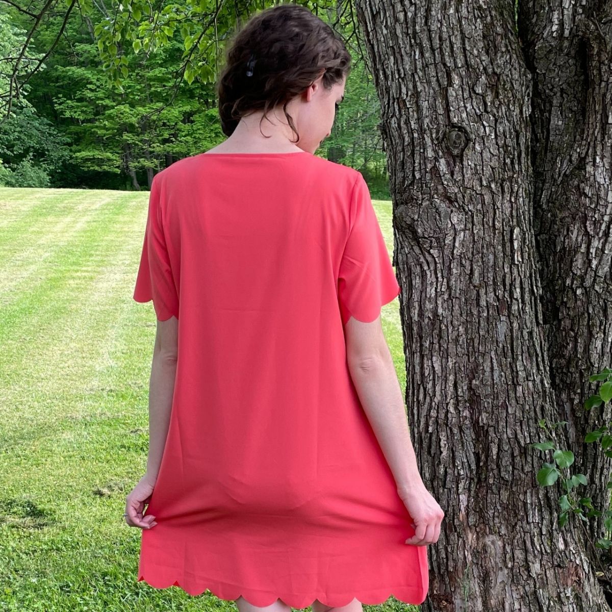SCALLOP HEM DRESS