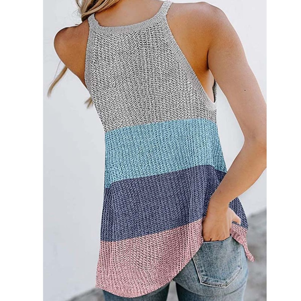 HIPSTER MULTI COLOR STRIPED KNITTED TOP