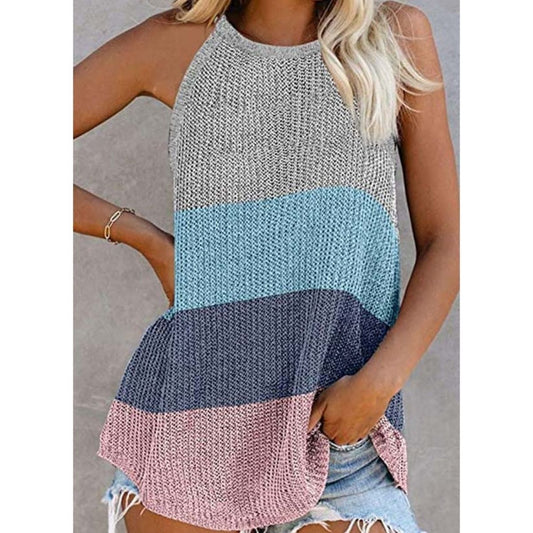 HIPSTER MULTI COLOR STRIPED KNITTED TOP