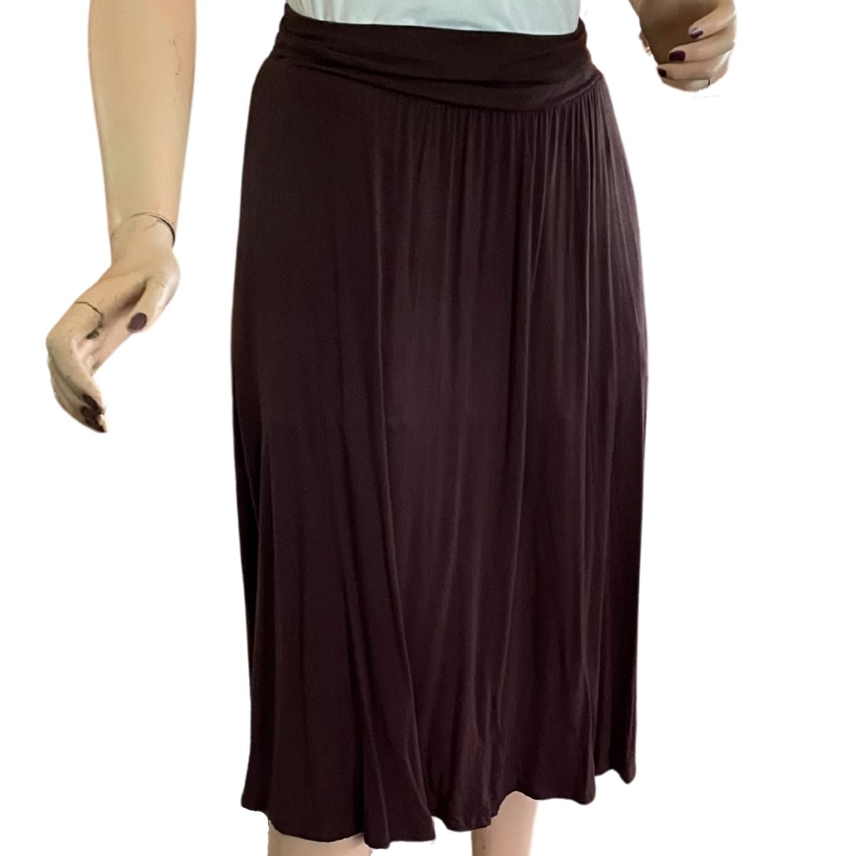 MIDI SKIRT WITH BANDED WAIST AND POCKETS