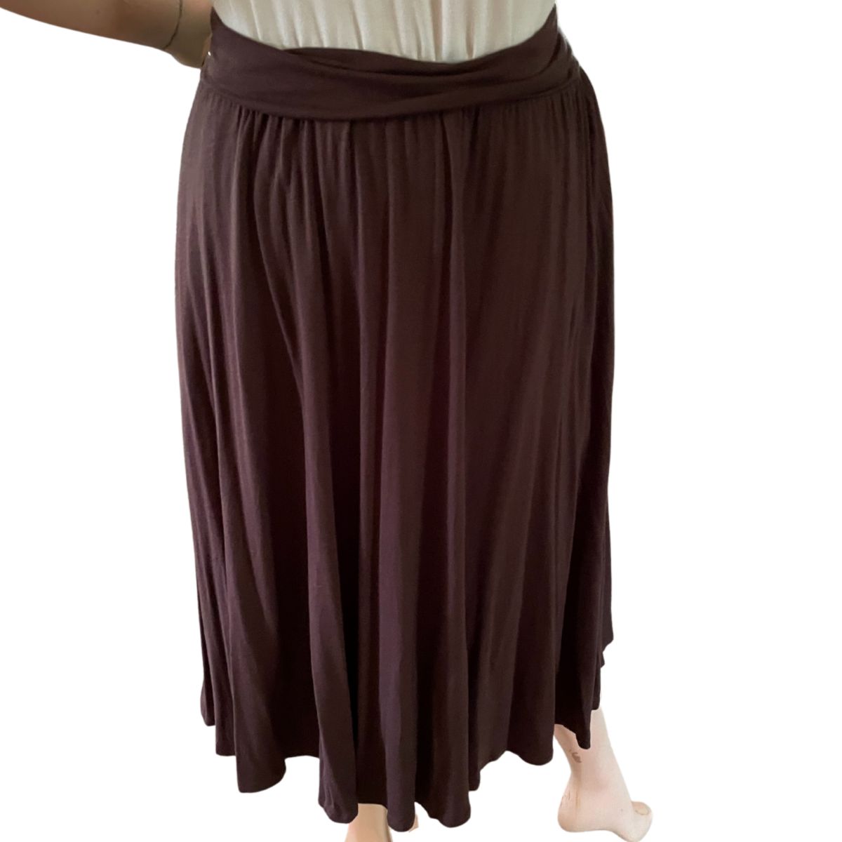 MIDI SKIRT WITH BANDED WAIST AND POCKETS