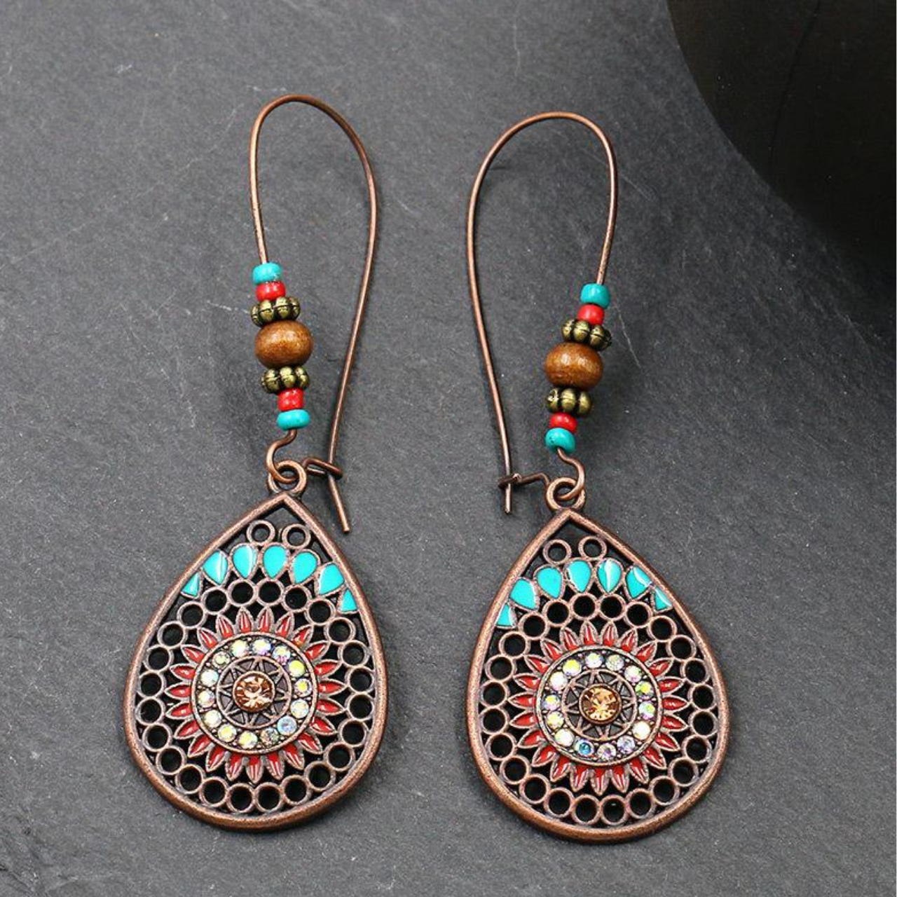 COLORFUL BOHO WATER DROP EARRINGS