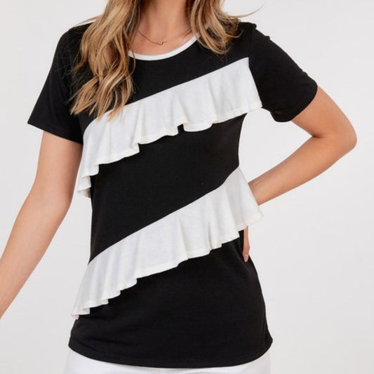 TUNIC TOP WITH RUFFLE DETAIL