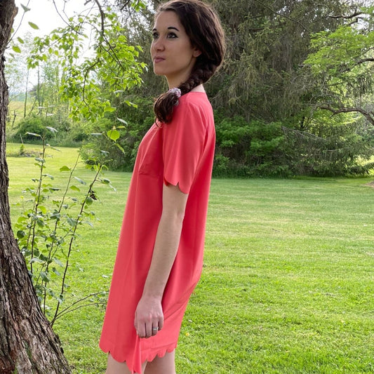 SCALLOP HEM DRESS