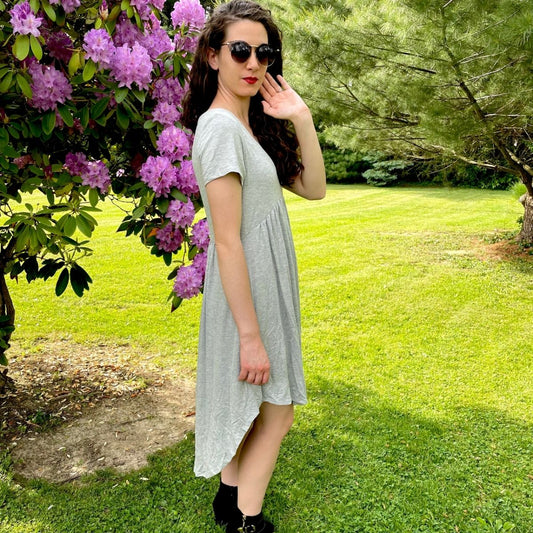 SHORT SLEEVE SHIRRED TUNI / DRESS