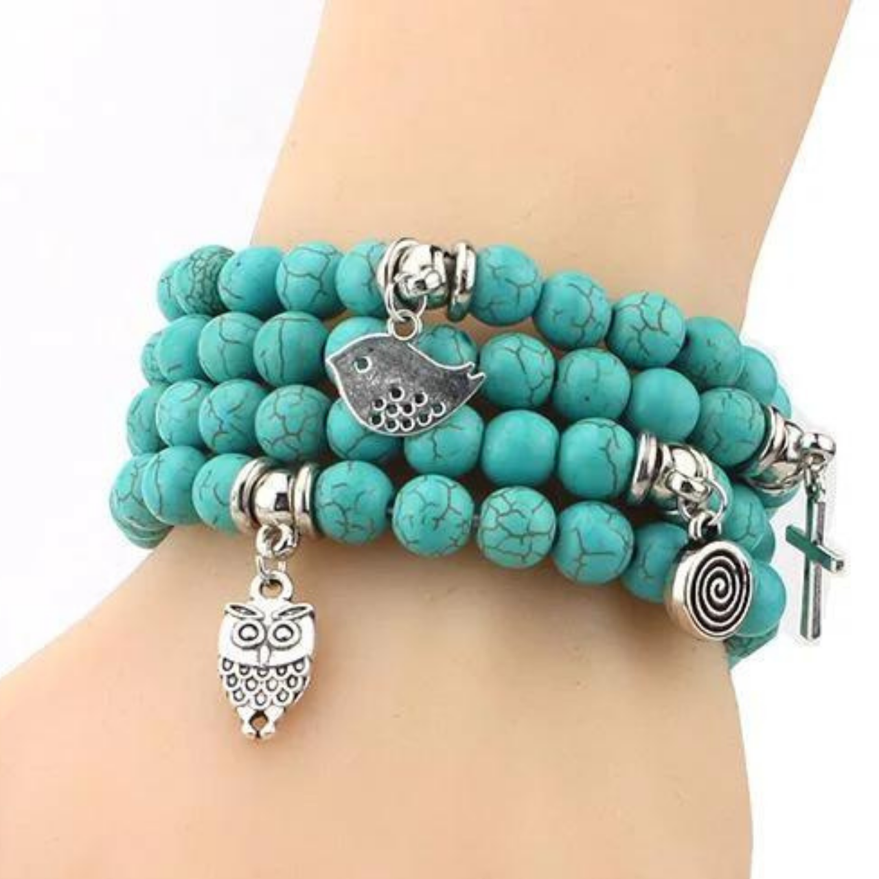 HANDMADE TURQUOISE BEAD BRACELET