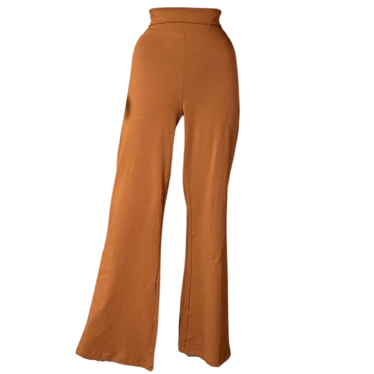 PLUS PREMIUM COTTON FOLD OVER YOGA FLARE PANTS