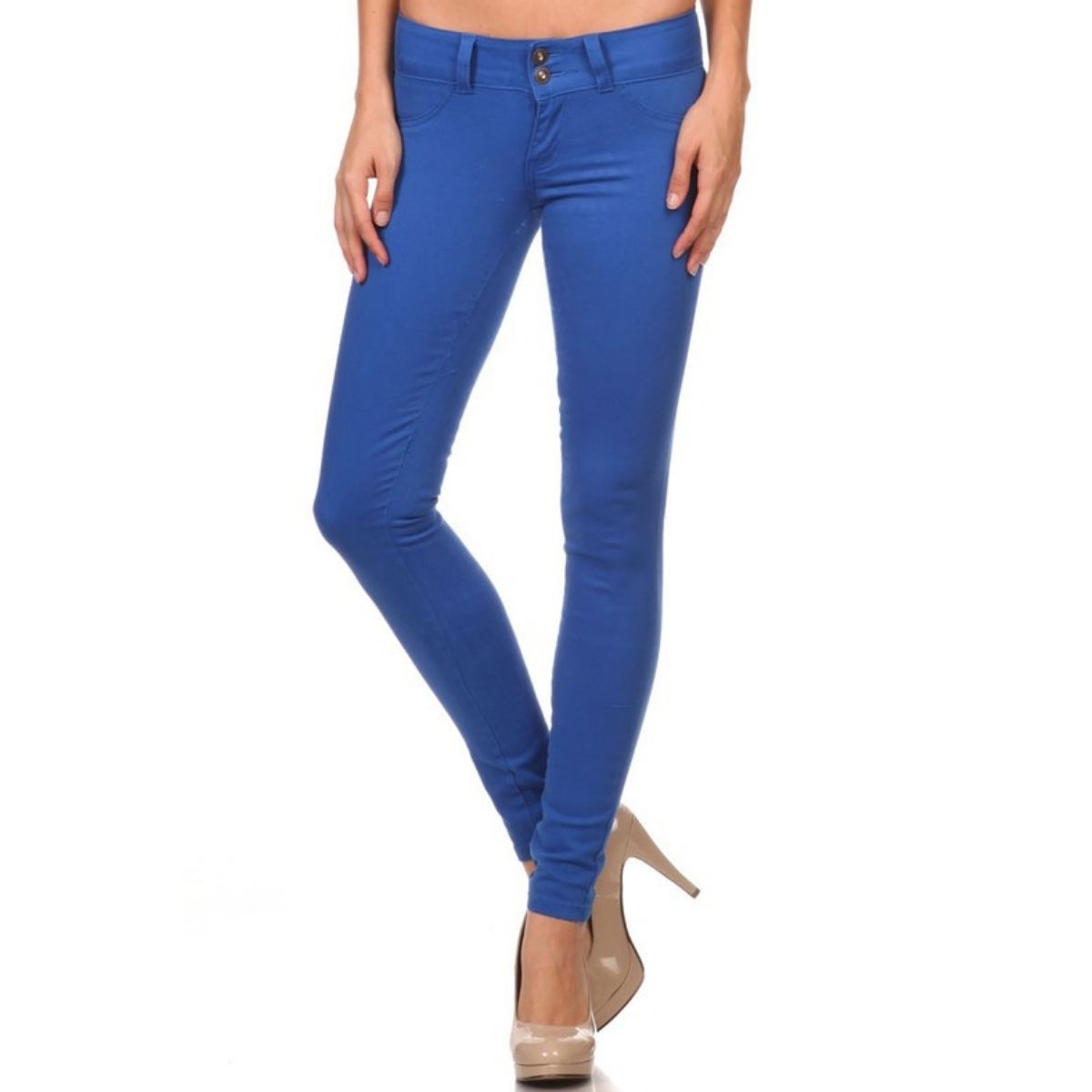 SOLID LOW RISE SKINNY JEANS