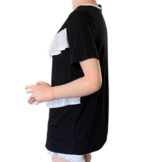 TUNIC TOP WITH RUFFLE DETAIL